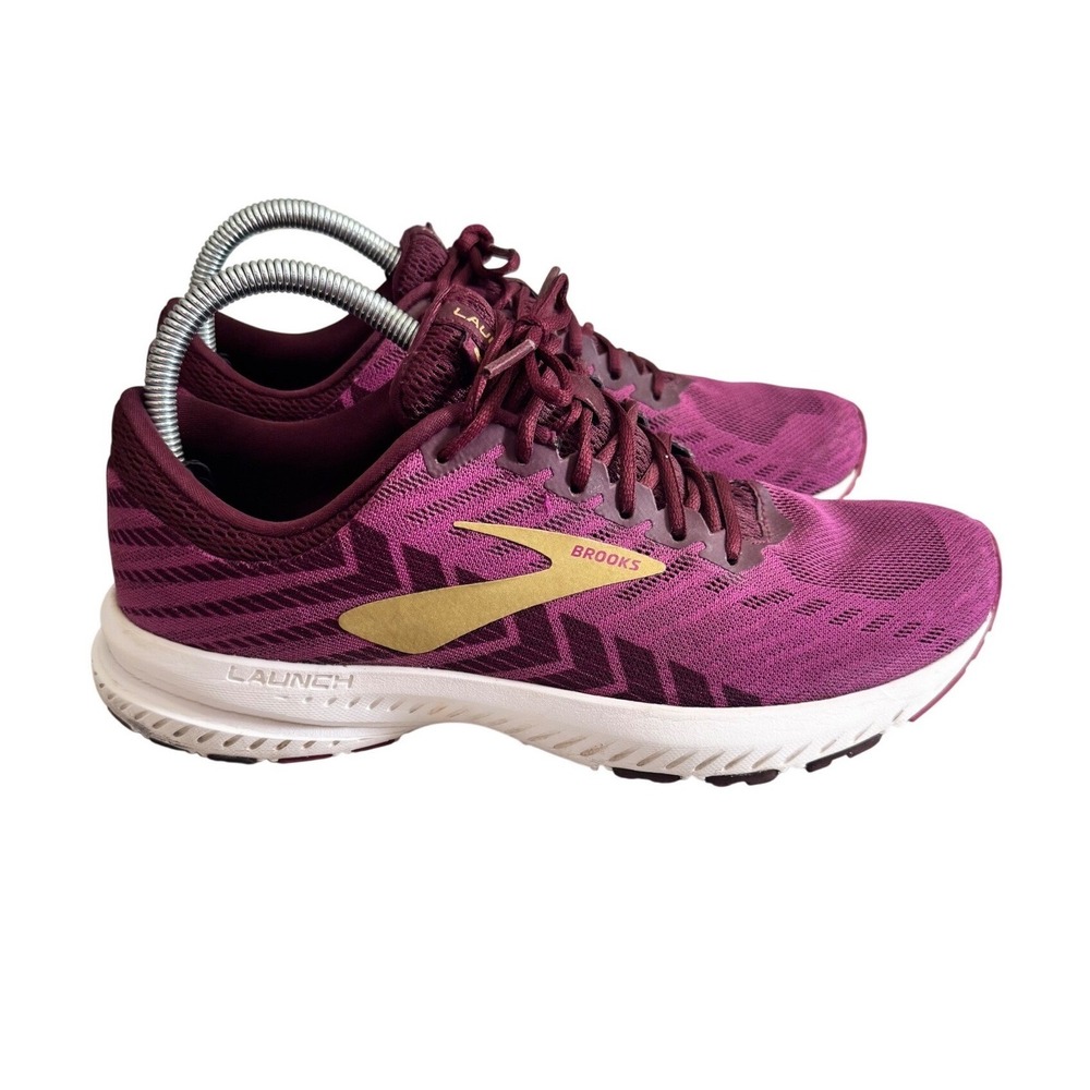 Brooks Launch 5 Women's Running Shoes Maroon Gold Size 9 Sneakers